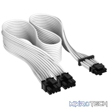 Corsair Premium Individually Sleeved 12+4 Pin (16-Pin) PCIe Gen 5.0 12VHPWR Type-4 Power Cable  White